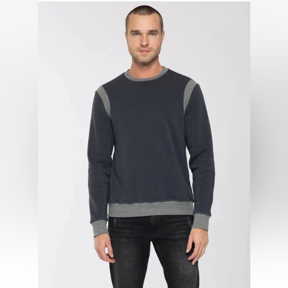 Sol Angeles L71611 Mens Grey Charcoal Rib Crewneck Pullover Size XL